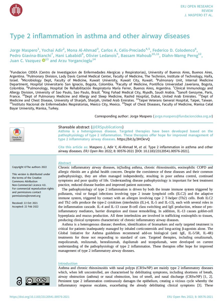 Carlos Andrés Celis-Preciado (@pulmonology101) on Twitter photo #Asthma is a heterogenous disease. Targeted therapies have been developed based on the pathophysiology of type 2 inflammation. These therapies offer hope for improved management of T2 airway diseases. bit.ly/3HCkrvQ <a href="/ArzuYorgancolu/">Arzu Yorgancıoğlu</a> <a href="/HUSI_Investiga/">Hospital Universitario San Ignacio</a> <a href="/ALAT_Asma/">ALAT Asma</a> <a href="/ginasthma/">Global Initiative for Asthma (GINA)</a> #Asthma is a heterogenous disease. Targeted therapies have been developed based on the pathophysiology of type 2 inflammation. These therapies offer hope for improved management of T2 airway diseases. bit.ly/3HCkrvQ <a href="/ArzuYorgancolu/">Arzu Yorgancıoğlu</a> <a href="/HUSI_Investiga/">Hospital Universitario San Ignacio</a> <a href="/ALAT_Asma/">ALAT Asma</a> <a href="/ginasthma/">Global Initiative for Asthma (GINA)</a>