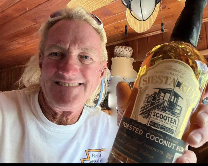 kathyleonsnntv's tweet photo. Big Business for ‘OG” Siesta Key Lifeguard Scott Ruberg aka Scooter of the Beach, @SiestaKeyRum has a limited edition Scooter of the Beach Toasted Coconut Rum out! #magicalgreenlifeguardstand #siestakeybeach #influencer #awesomesoul #lifeguardforlife #lifeguardlife https://t.co/BdkpM6ZhzP