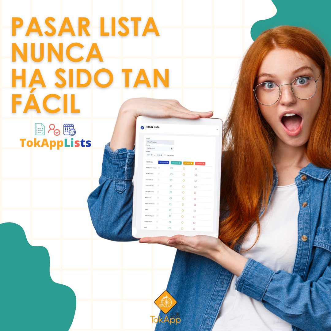 TokappSchool's tweet photo. ✅ Con TokAppLists el módulo de asistencia más potente del mercado pasar lista será mucho más sencillo. 
¿Quieres saber más? Accede al siguiente enlace https://t.co/dSYk6JyCav https://t.co/Ub5bhFiigw