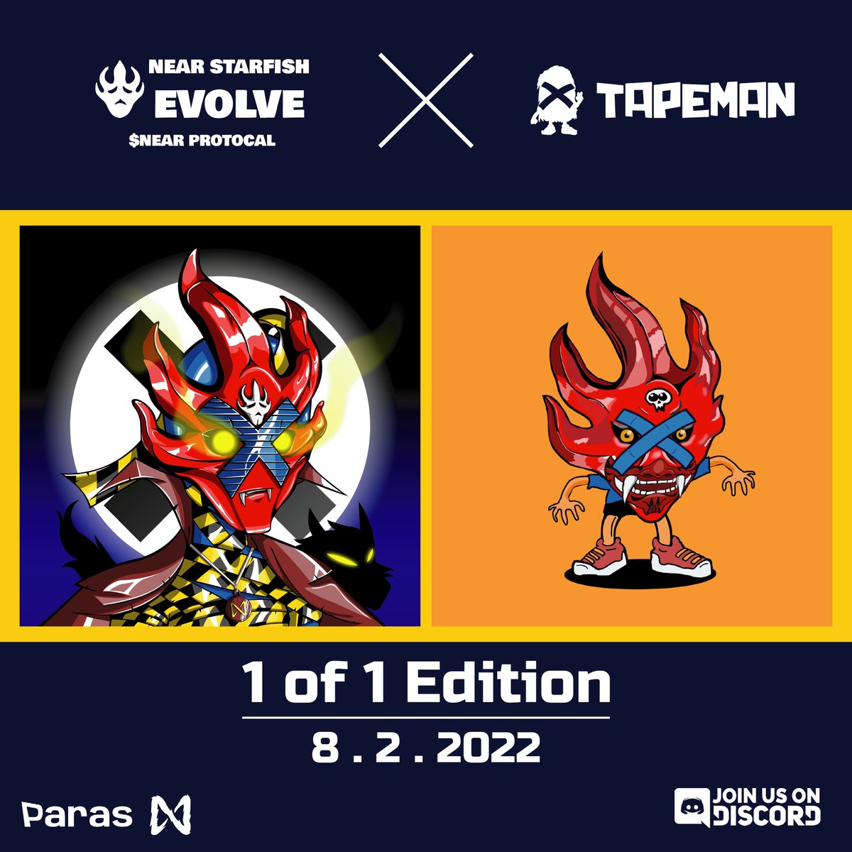 NSE x TAPEMAN @tapemanparas 

เพื่อนๆท่านใดสนใจ เข้าไปตำกันได้ในคอมมิวนิตี้พวกเรานะครับ 🙂🔥

TAPEMAN
discord.com/invite/6UjU7Jt…

NSE
discord.com/invite/QAMQVGj…

ลงงานวันนี้! แล้วเจอกันครับ 😃

#NFTTHAILAND #StarfishEvolve
@ParasHQ