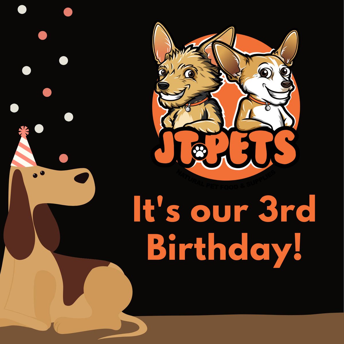 jtpetsca's tweet photo. 3 years ago today we started JT PETS - to thank you all for your continued support here is 10% off any order with promo code "BIRTHDAY" valid until 8/31/22 - Please share this with a friend to help us grow! Order online https://t.co/Qzg0ZLvH7x for free same-day delivery! https://t.co/R6dQHYnjsO