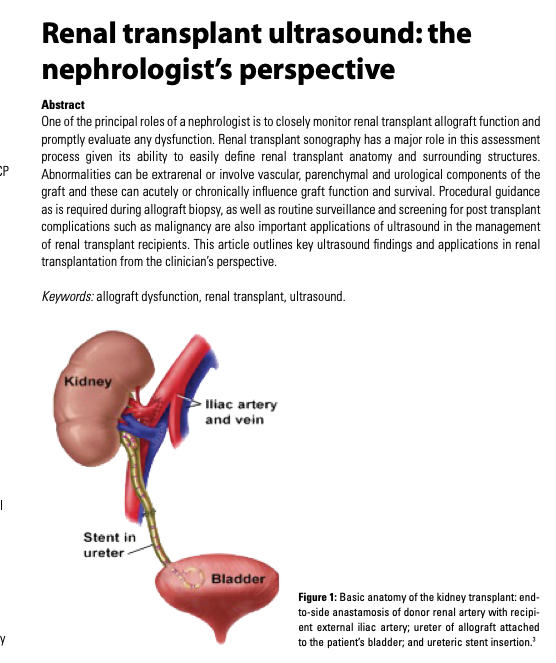 Nice article on #kidneytransplant ultrasound for the nephrologist:

ncbi.nlm.nih.gov/pmc/articles/P… 

And a short &amp; sweet <a href="/RenalFellowNtwk/">Renal Fellow Network</a> post from Nate Hellman on "What is the Resistive Index"

renalfellow.org/2008/07/10/wha…

<a href="/asumultrasound/">ASUM</a> #FOAMed #Nephrology
