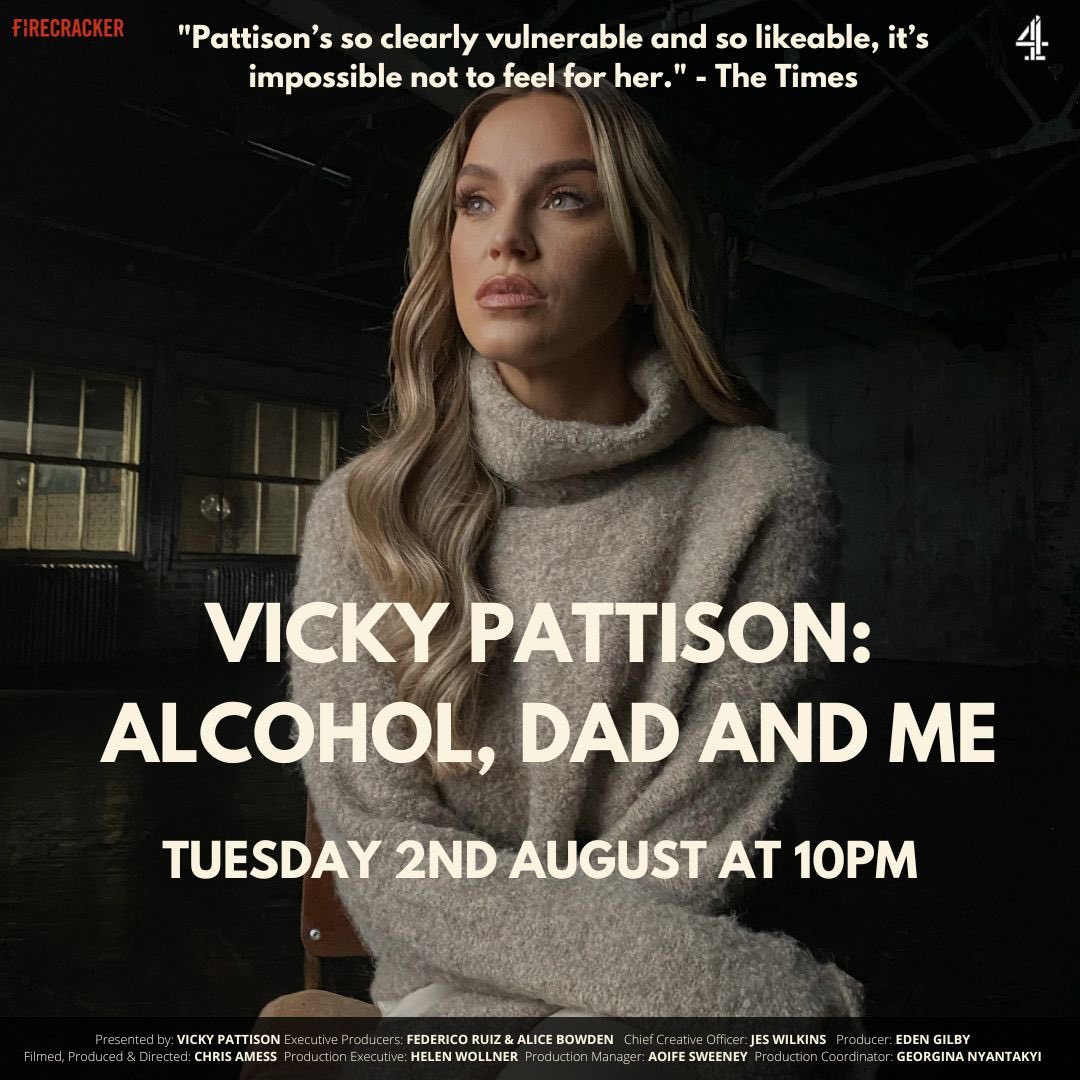 ReflectedFilms's tweet image. Made with a great team and the wonderful @VickyPattison. Special thanks also to Vicky’s family for allowing us to tell such a personal and powerful story. On tonight at 10pm @Channel4