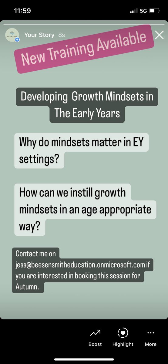 beesensmith's tweet photo. New Training Available!! Email jess@beesensmitheducation.onmicrosoft.com or DM to book for your team. #eyfs #eytraining #eyfstraining #growthmindsets https://t.co/tRtc3RpCcV
