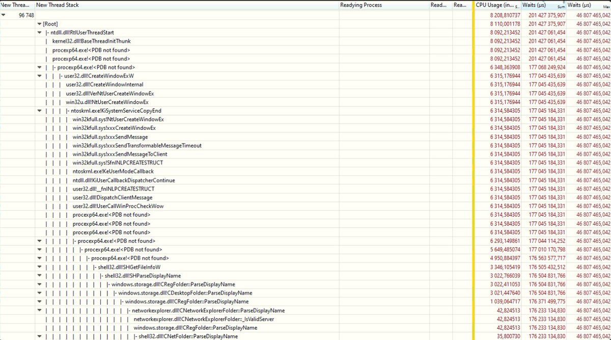 p_matula's tweet image. Sometimes #procexp is slow to start. Environment: server 2016 + citrix vda 1912 multiuser. I use the latest version of procexp. I see this in WPA: #sysinternals #processexplorer #troubleshooting