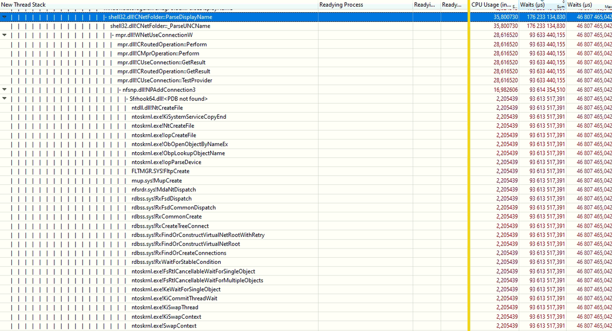 p_matula's tweet image. Sometimes #procexp is slow to start. Environment: server 2016 + citrix vda 1912 multiuser. I use the latest version of procexp. I see this in WPA: #sysinternals #processexplorer #troubleshooting