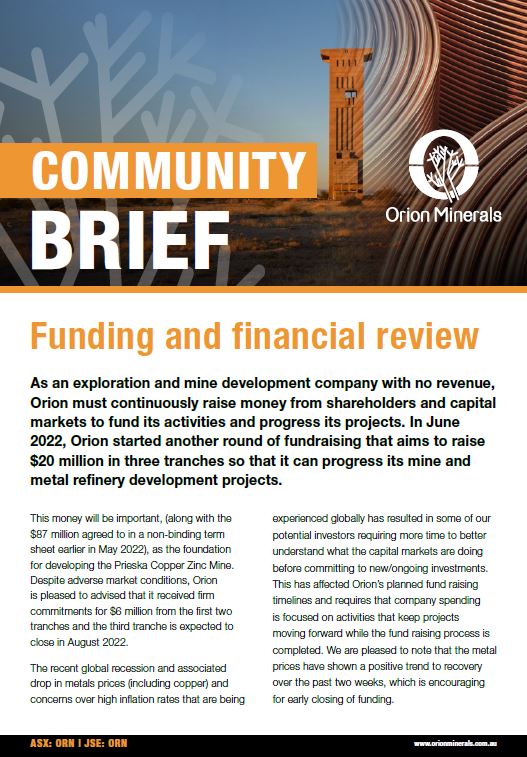 OrionMinerals's tweet image. ORION MINERALS COMMUNITY BRIEF

Orion Minerals has released its latest Community Brief outlining its short-term priorities.
Read the full brief here - 
English - issuu.com/rasc_sa/docs/o…
Afrikaans - issuu.com/rasc_sa/docs/o…

#OrionMinerals #PrieskaProject #Coppermining