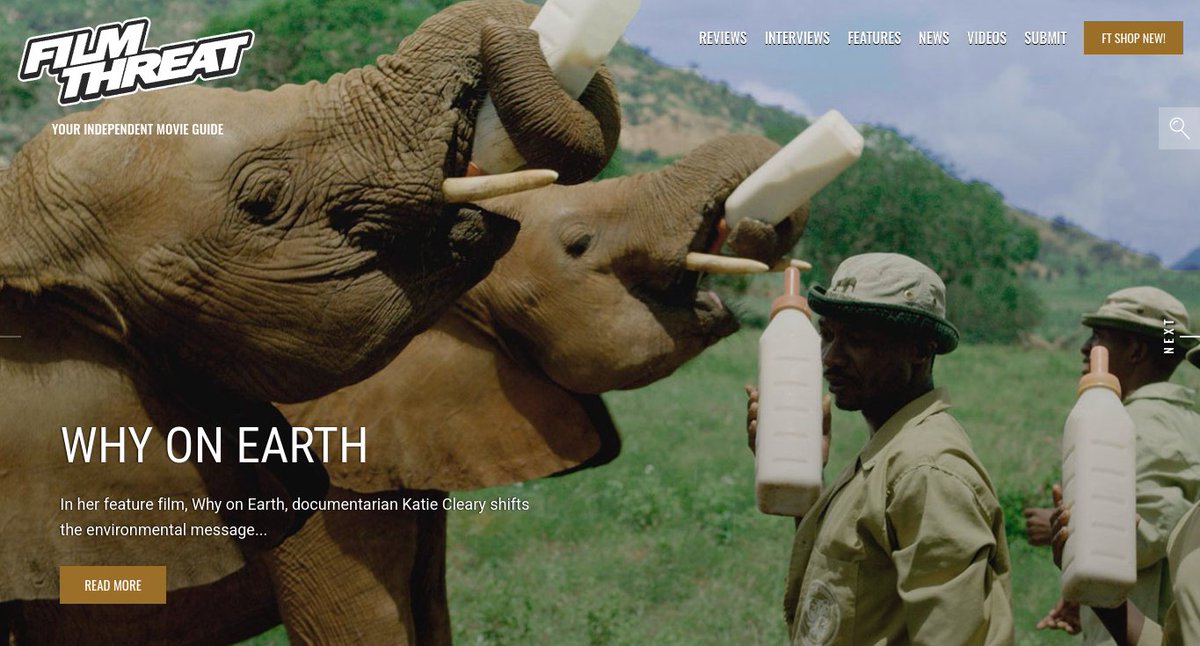 FilmThreat's tweet photo. “…shines much needed light on the crisis of animal extinction and cruelty…” Does Why On Earth successfully sway Alan Ng to it's point of view?
https://t.co/sLOR45fZL9 #SupportIndieFilm #WhyOnEarth #Documentary https://t.co/AasCMXtJws
