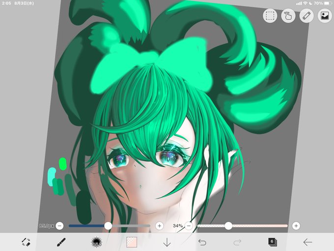 だいぶケバくなっちゃったな
影は描き直すかも 