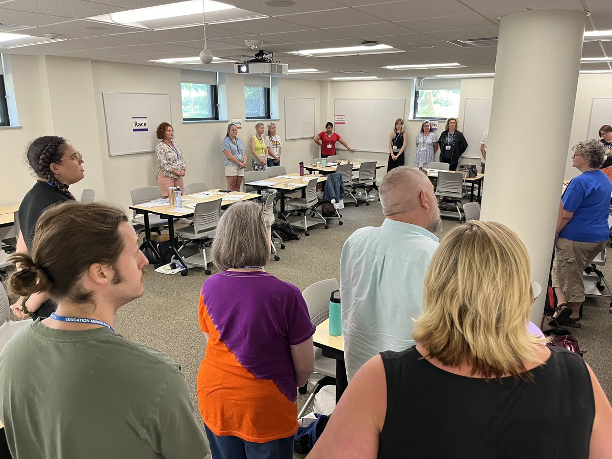 EducationMN's tweet photo. Special education. Early learning. Contract negotiations. It's Summer Seminar Day 2 and our educators are hard at work on a beautiful day. #sumsem #weareedmn https://t.co/NBZo6R7udO
