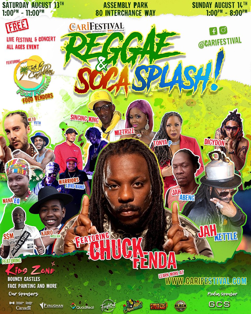 2 Days - Live Reggae and Soca Music featuring Taste the Caribbean Food vendors