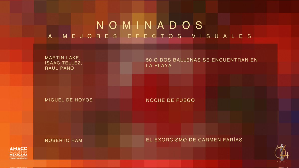 AcademiaCineMx's tweet photo. #NominacionesAriel2022 a Mejores Efectos Visuales: https://t.co/68trsfjLzP
