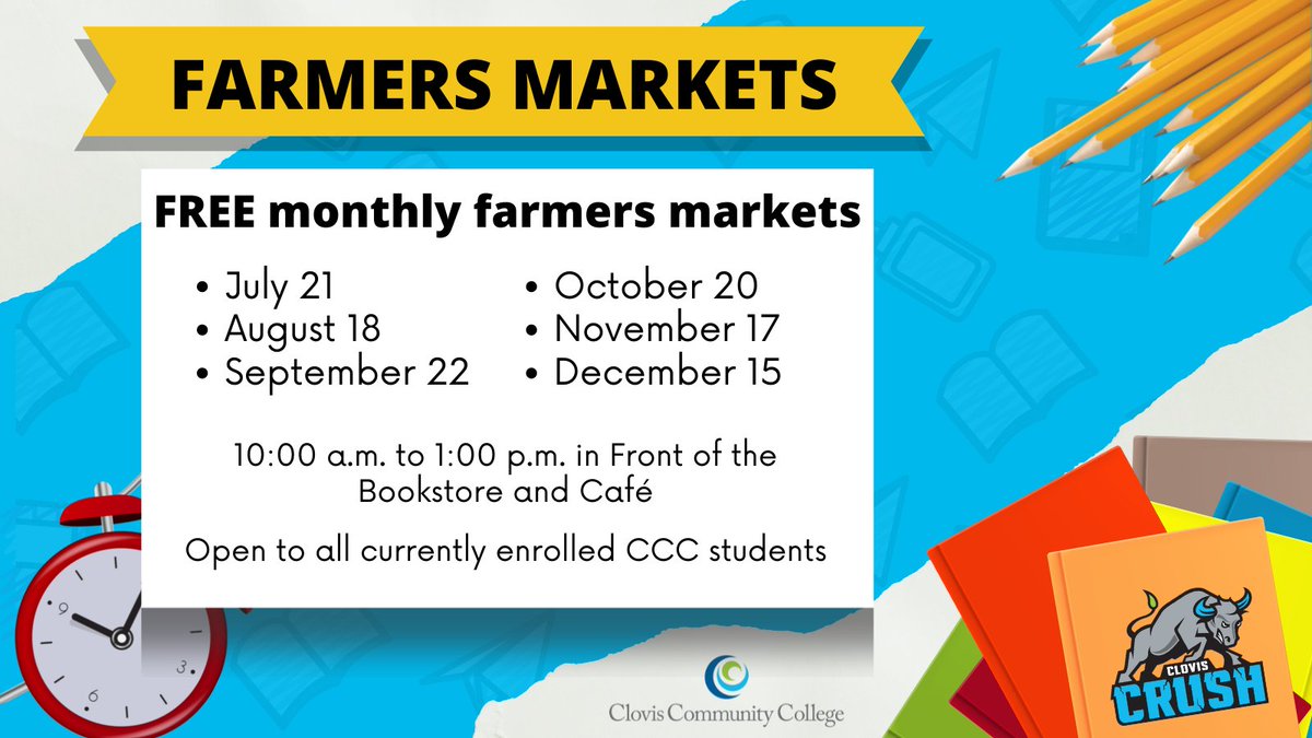ccc_basicneeds's tweet image. Did you know that we have FREE farmers markets once a month? Mark your calendars for the upcoming dates.