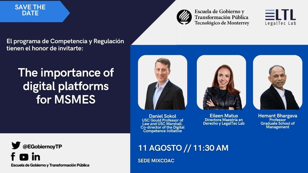 LegaltecLab's tweet photo. Quieres saber sobre el impacto de las plataformas en las PYMES. Registro: https://t.co/EiCUBY2oRf https://t.co/GGKjUhbfeA