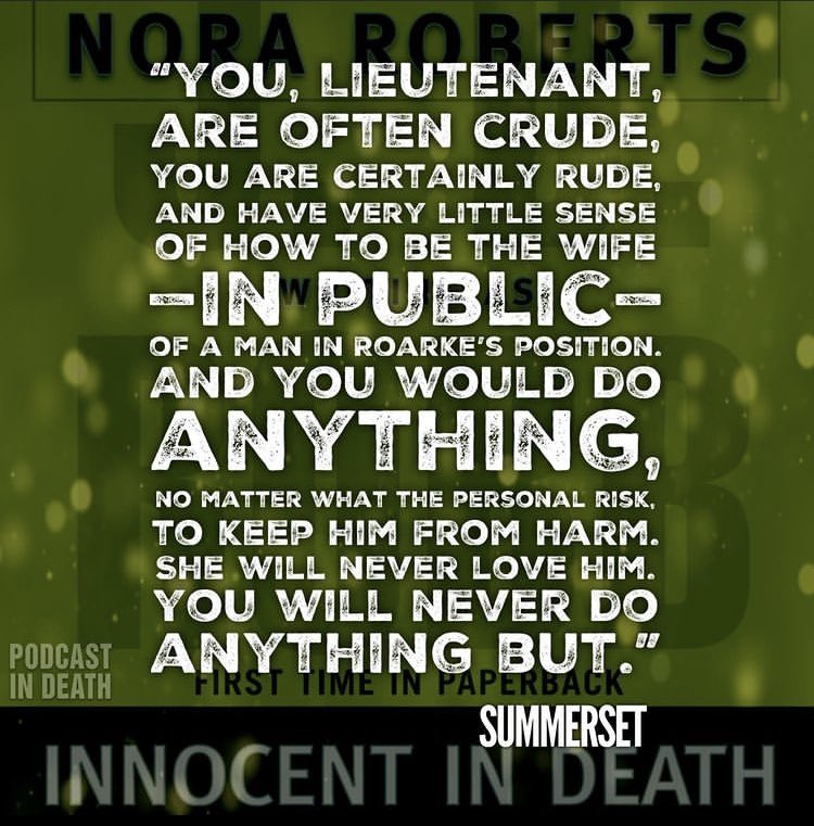 We’re here guys, and anticipating a long episode. Let us know your thoughts! #PodcastInDeath #InDeathSeries #JDRobb #EveDallas #Roarke