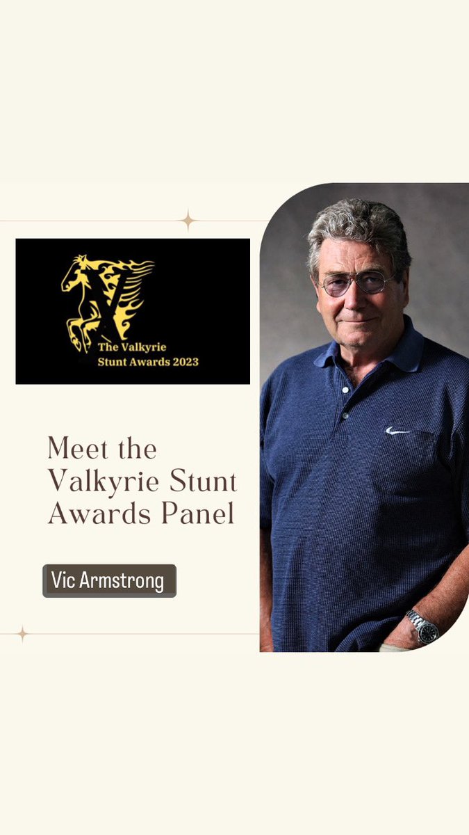 ValkyrieStunts's tweet photo. This week we will highlight our Valkyrie Stunt Award panel and we start with someone simply regarded as one of the greatest stuntmen the world has ever seen. Vic Armstrong #stunts #Awards #film #television https://t.co/bOje72RKdD