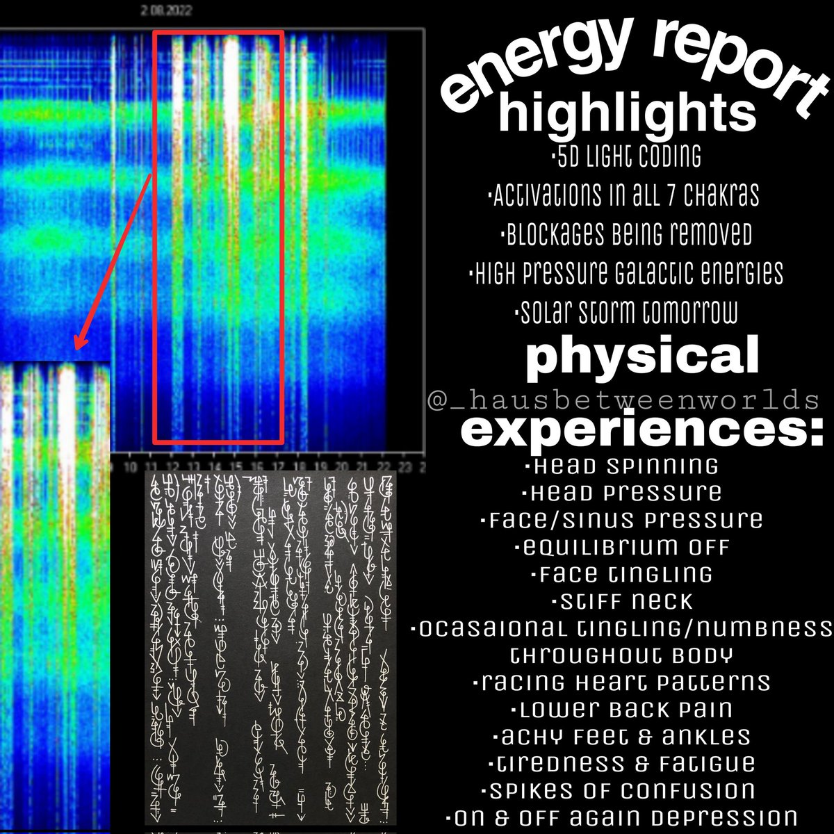 SheisLT's tweet photo. ⚡✨𝓔𝓷𝓮𝓻𝓰𝔂 𝓡𝓮𝓹𝓸𝓻𝓽 ✨⚡

Today we have some spiking white gamma rays piercing through our magnetosphere bringing 5D/6D light coding as indicates by the purple bands. All 7 chakras are being activated &amp; cleansed.... Rest of report on Instagram &amp; Facebook. https://t.co/FxRMNRpq7c