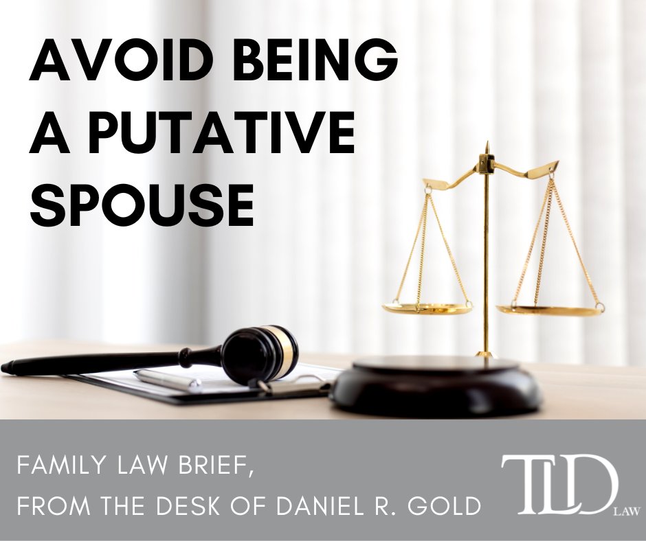 The Marriage of Aviles &amp; Vulovic involves the concept of putative spouse, which may happen when you believe the divorce from your prior marriage is final when it is not. How to avoid? Always use experienced family law counsel! Contact Daniel Gold today bit.ly/3zRuQ69