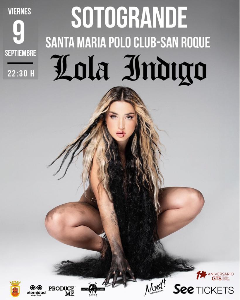 L⃝O⃝L⃝A⃝ I⃝N⃝D⃝I⃝G⃝O⃝
<a href="/lolaindigomusic/">Lola Indigo</a>
𝚂𝙾𝚃𝙾𝙶𝚁𝙰𝙽𝙳𝙴 𝙼𝚄𝚂𝙸𝙲 𝙵𝙴𝚂𝚃𝙸𝚅𝙰𝙻
🗓️ 09.09.22 | Sotogrande (San Roque)
📍Santa Maria Polo Club
⏰ 22:30h
🎟 EternidadEventos | bit.ly/3PW82HX
