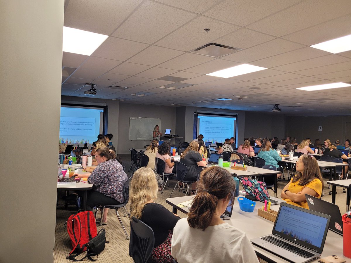 psycollablisten's tweet photo. Getting to spend the whole day with our SPARC-tacular team! Zones, brain states, the ABCs of behavior, de-escalation, and self-care -- It's such a privilege to learn from my own teammates! #sparcteam #isdstrong https://t.co/cXyr1yBGew