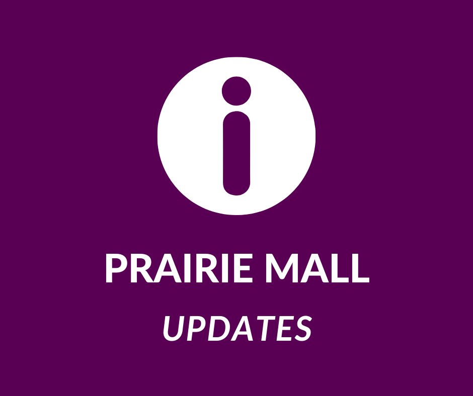 At this time Shoe Warehouse, Sunrise Records, Bath &amp; Body Works, Eclipse &amp; Suzy Shier are without power due to the electrical storm last night. The remainder of the mall has power and is operating regular hours today. 
Thank you for your patience, Prairie Mall Management. #GPAB