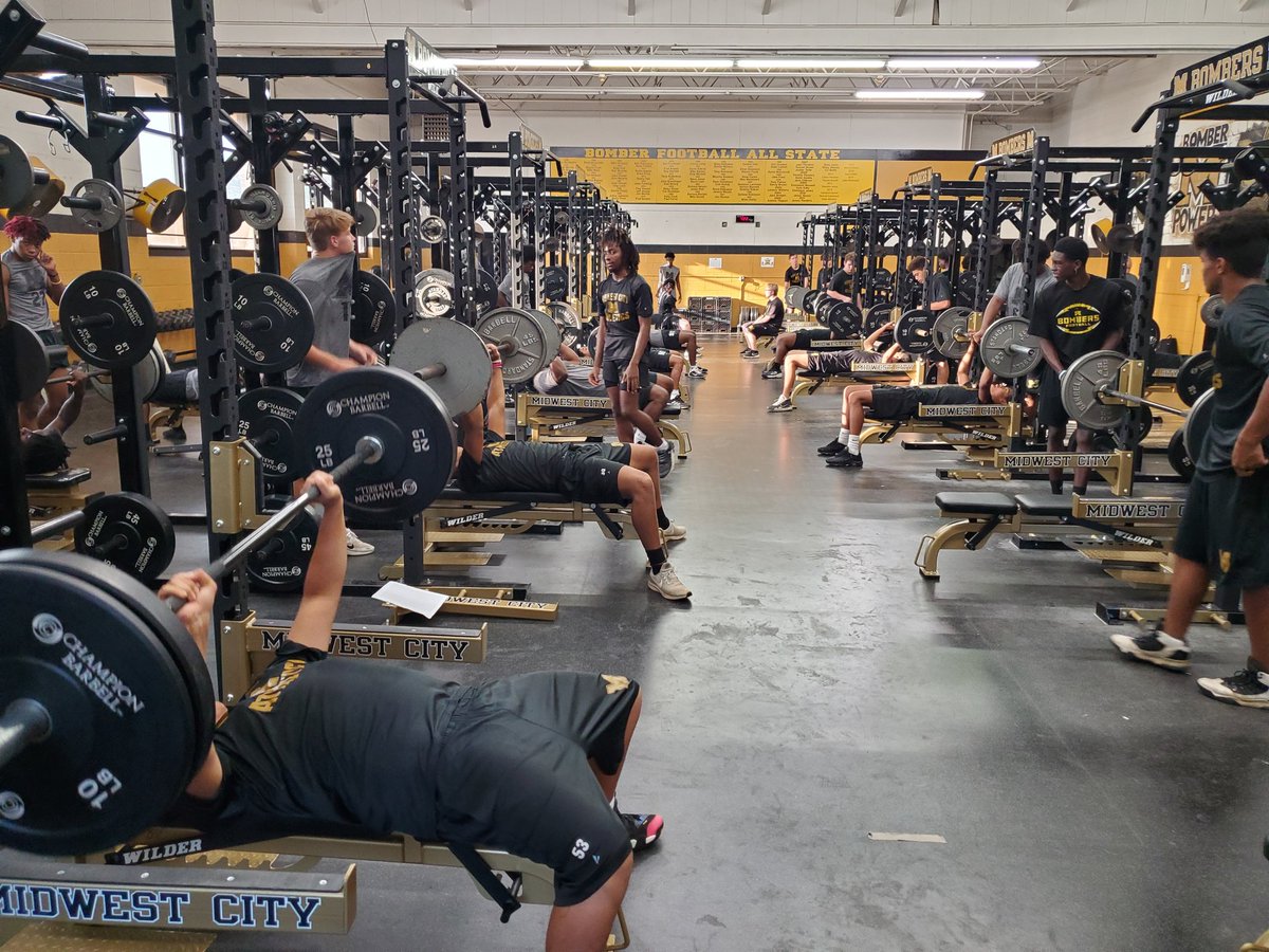 Tyler Caid (@tcaid) on Twitter photo Last day of BOMBER IRON...the BOMBERS had a great summer!! <a href="/MidDelAthletics/">Mid-Del Athletics</a> <a href="/Darrell26236113/">Darrell Hall</a> <a href="/LoweRandon/">Randon Lowe</a> <a href="/LastLetterC/">(DBC) Dominque Barnes-Carn</a> <a href="/CoachD777/">Chauncey Dana</a> <a href="/kjbreckenridge/">KJ Breck</a> <a href="/coachmitchell17/">John Mitchell</a>
#BOMBERFOOTBALL22 Last day of BOMBER IRON...the BOMBERS had a great summer!! <a href="/MidDelAthletics/">Mid-Del Athletics</a> <a href="/Darrell26236113/">Darrell Hall</a> <a href="/LoweRandon/">Randon Lowe</a> <a href="/LastLetterC/">(DBC) Dominque Barnes-Carn</a> <a href="/CoachD777/">Chauncey Dana</a> <a href="/kjbreckenridge/">KJ Breck</a> <a href="/coachmitchell17/">John Mitchell</a>
#BOMBERFOOTBALL22