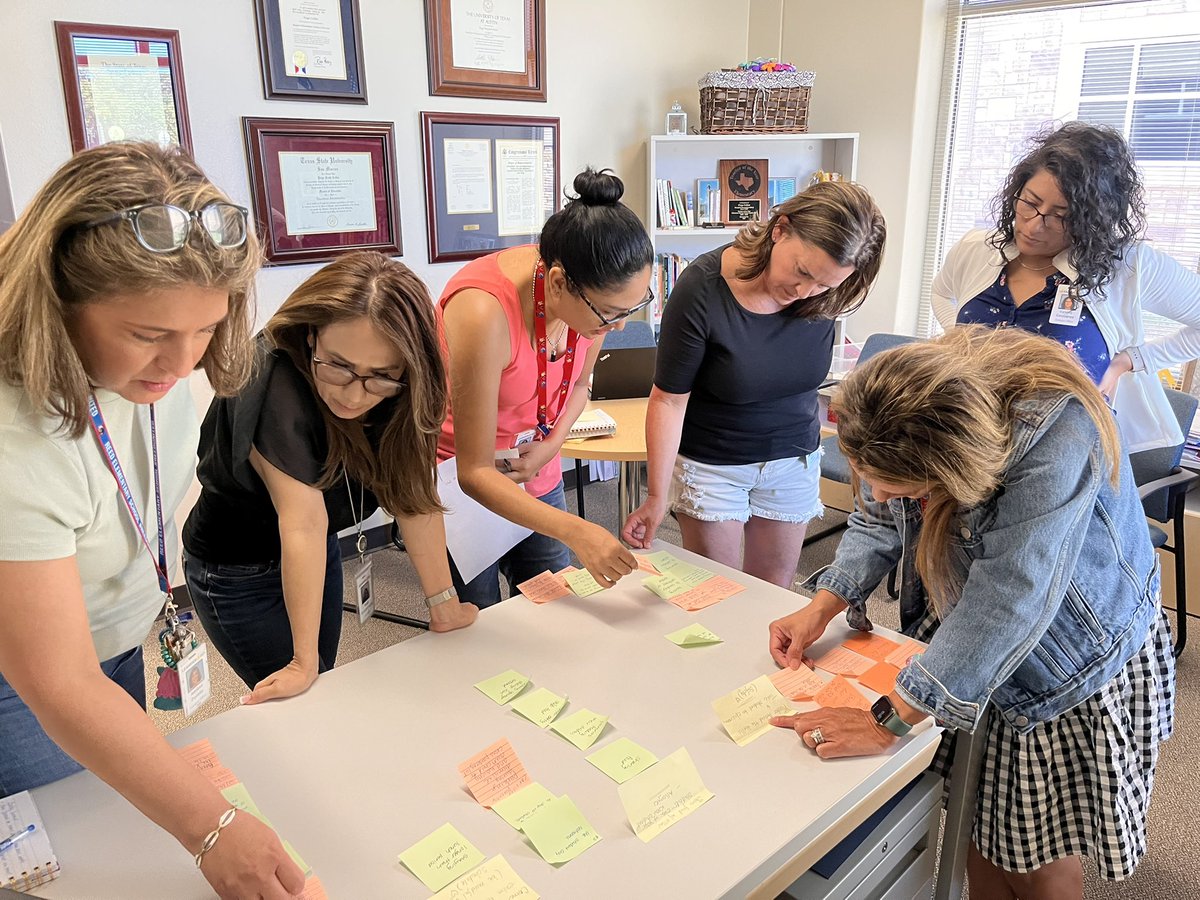 PCollierLISD's tweet photo. Our fabulous office team is collaborating on continuous improvement of our systems #CItools #1LISD @Reed_Elem @MartyLISD https://t.co/fqHlurBEmi