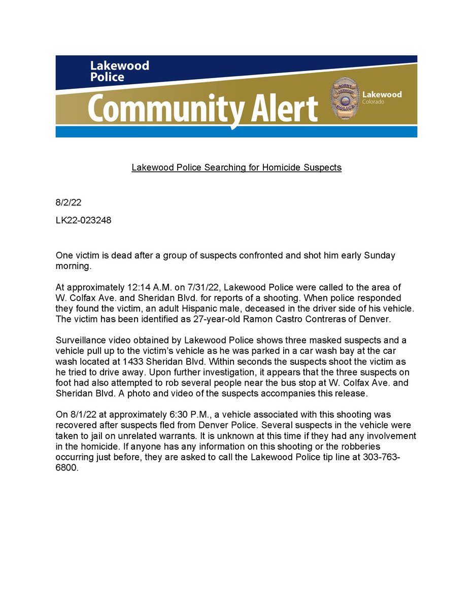 Lakewood Police Dept. tweet media