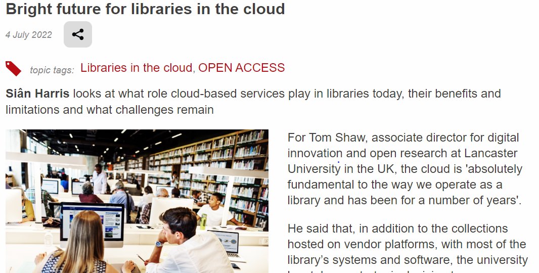 Thomas Shaw (@shawthomas123) on Twitter photo I was interviewed recently by
<a href="/researchinfo/">Research Information</a> about libraries and the cloud: researchinformation.info/feature/bright… I was interviewed recently by
<a href="/researchinfo/">Research Information</a> about libraries and the cloud: researchinformation.info/feature/bright…
