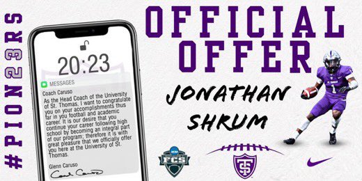 Official offer!! <a href="/Coach_Caruso/">Coach Glenn Caruso</a> <a href="/UST_Football/">St. Thomas Football</a> <a href="/douglichten/">Doug Lichtenberger</a>
