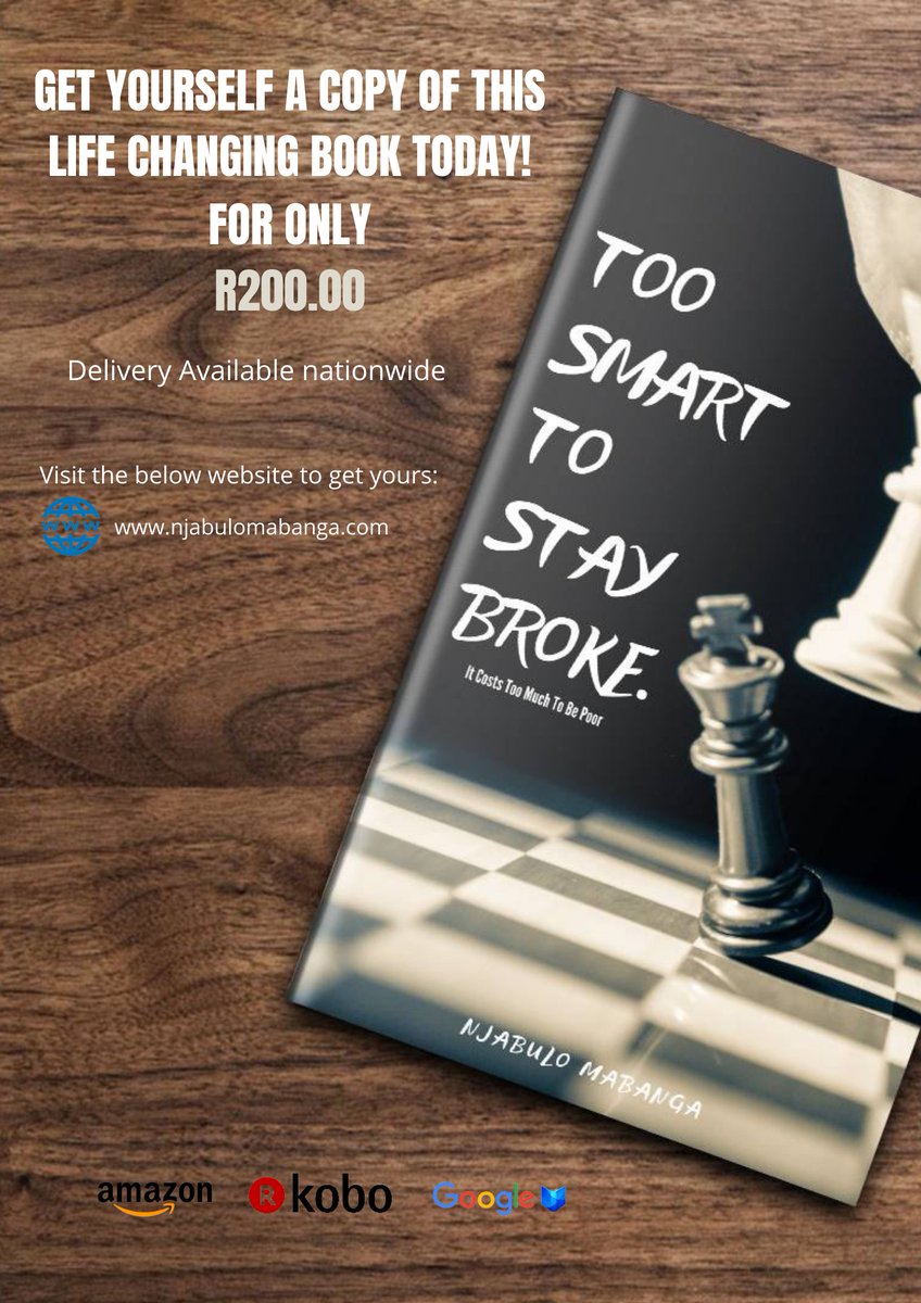 NjabuloMabanga's tweet photo. Get yourself a copy of my recently published book today! 
Electronic copy for R100.00
Physical Copy for R200.00
Get yours here 👉: https://t.co/OR6RgZN6l9

Delivery is done nationwide.

Percy Tau  Centurion Mall  Sol Phenduka  Teffo Thembi Nota Mswati #SenzoMeyiwa Tamia https://t.co/yjeusRl4f7