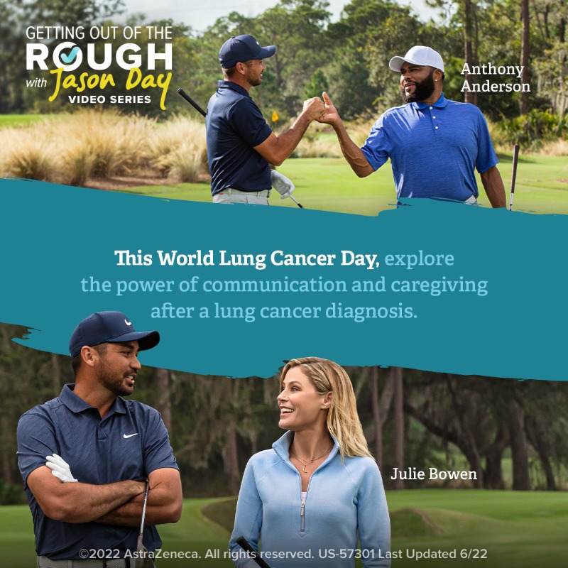 itsJulieBowen's tweet photo. Adapting after a loved one's #lungcancer diagnosis is daunting. Check out #GettingOutoftheRough, where I joined @JDayGolf to explore caregiving and the importance of #biomarker testing in determining treatment options. #ad #WorldLungCancerDay