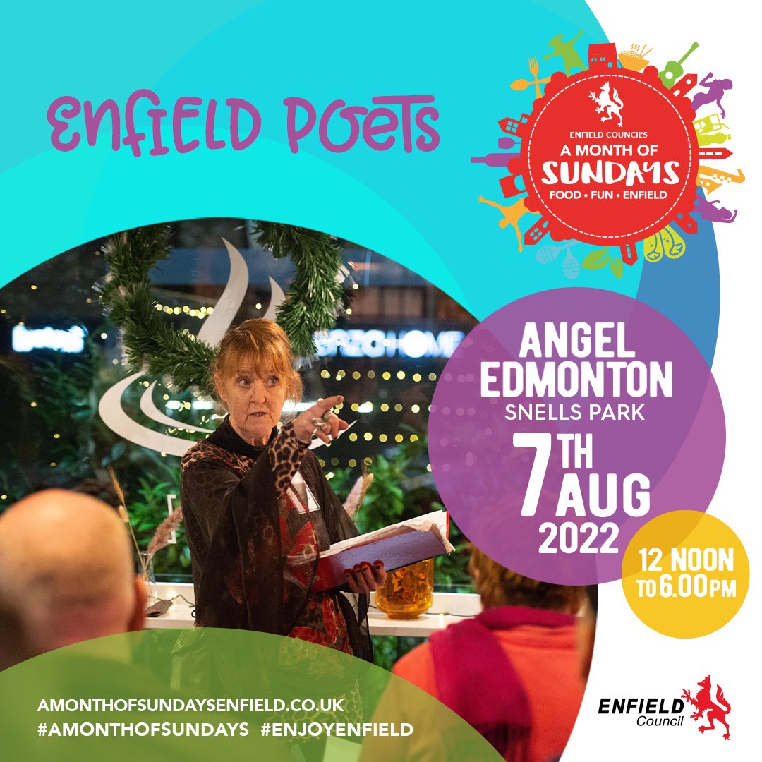 AMOSEnfield's tweet photo. Remember when social media captions rhythmed for fun? 🙋‍♀️🙋‍♂️We will leave the poems to the experts on this one!

Come and hear @enfieldpoets  incredible work for yourself.

Sunday 7th August, 12-6pm
Snells Park, N18

 Visit https://t.co/2yDuU5Rtnd

#enjoyenfield #amonthofsundays https://t.co/oAf8q54tnQ