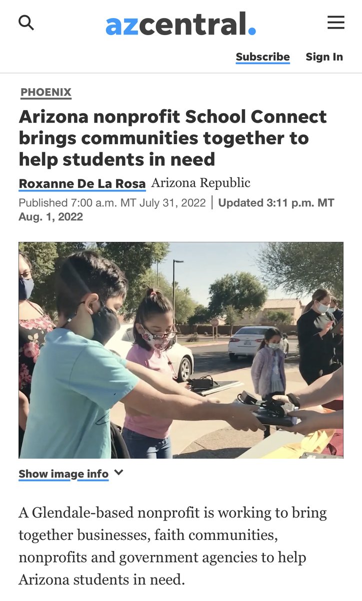 Bringing communities together is what we do. Thank you Az Central for highlighting what we do on a daily basis and our NEW campaign that will help 70 schools in Arizona. 

Want to help? We are two weeks away from our end goal. Make a change at the link: bit.ly/3PWEcmv