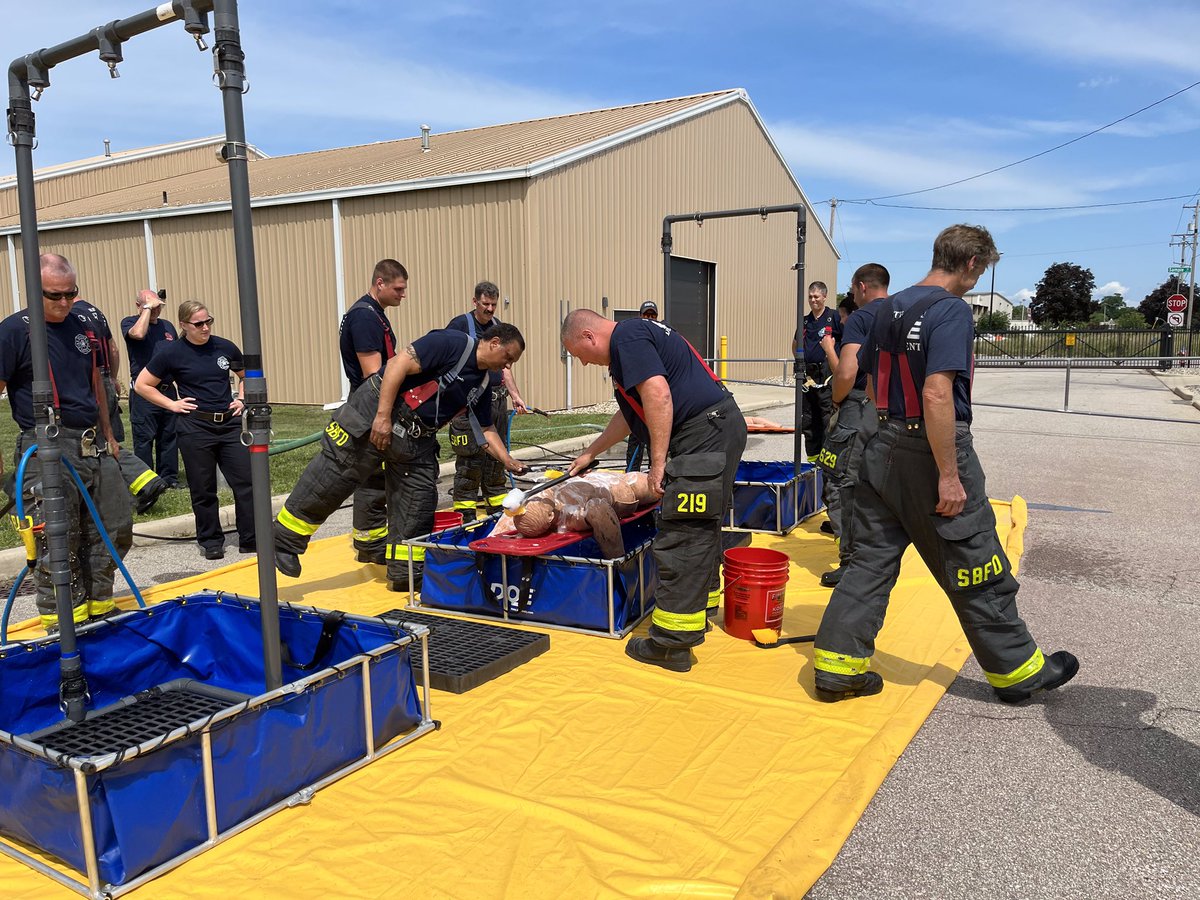 Great day to practice a little Hazmat Decontamination.... all victims involved were saved despite what it looks like....GREAT JOB!!#scrubadub