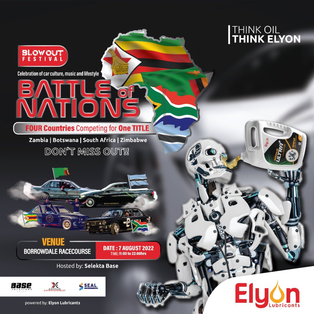 Elyon Battle of Nations is happening for the first time on 07 August at the Borrowdale racecourse. Join us and be part of the winning team. #ThinkOilThinkElyon
