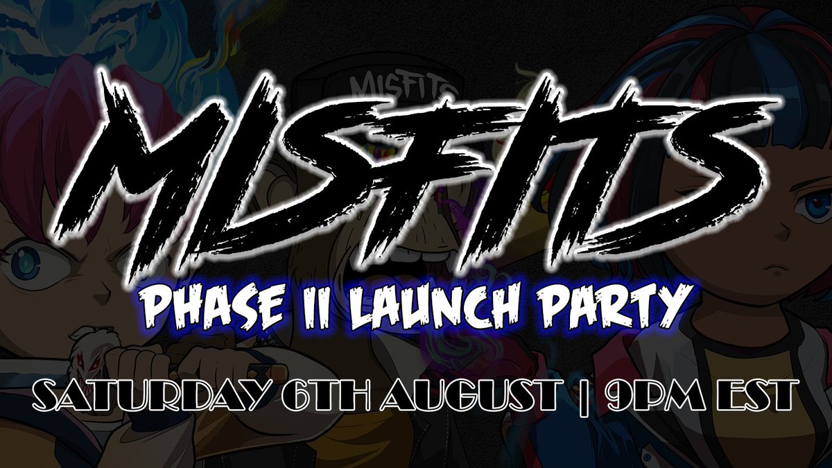 theMisfitsNFT's tweet photo. 🚨Phase 2 Launch Space🚨

To celebrate the launch of Phase 2 we will host a #Giveaway space packed full of Sneak Peeks and Reveals 👀

You won't want to miss this one family 🔥

Set Your Reminders👇
https://t.co/OfEKcRFgrC

#NFT #Weeb3 #AnimeNFT #NFTGiveaways #TheMisfitsNFT https://t.co/sbXjn0FU6w