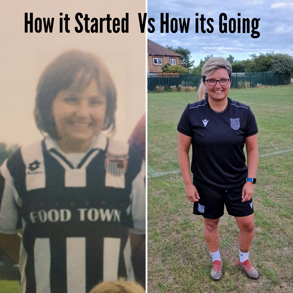 CLGoodwin1987's tweet photo. Can't believe there's 25 years between these photos.... Mental how quick it's gone. ❤️⚽️⚪️⚫️
#GTLFC https://t.co/iR4h9czPbB