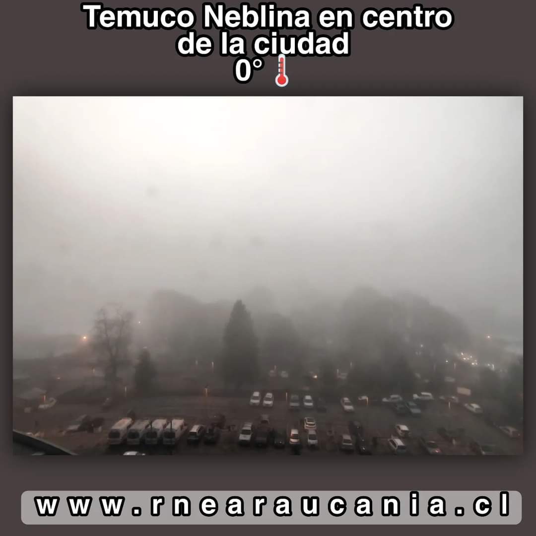 RNEAraucania's tweet photo. #Temuco escasa visibilidad por el centro de la ciudad Neblina y bajas Temperaturas🌡️
🚨conducir con precaución y luces encendidas
Gentileza de @meteo.mawun
#PreparatePiensaActúa
#TodosSomosRne
#ElTiempo
#Araucanía
#MeteoRneAraucania
#RneWeb
🌐 https://t.co/VA7TT8m37o 🇨🇱 https://t.co/14XfbBb1Tl