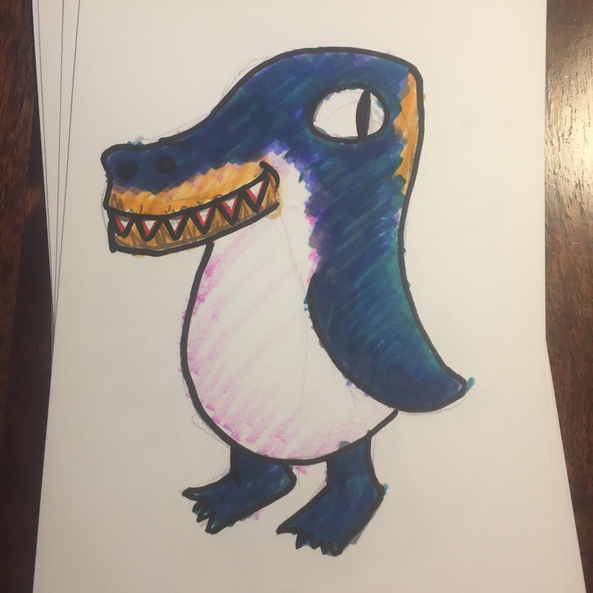 stuffByBez's tweet photo. Sammy wanted a penguin/dragon hybrid. 

#BezDay #ArtRequest https://t.co/FNNOqn2caj