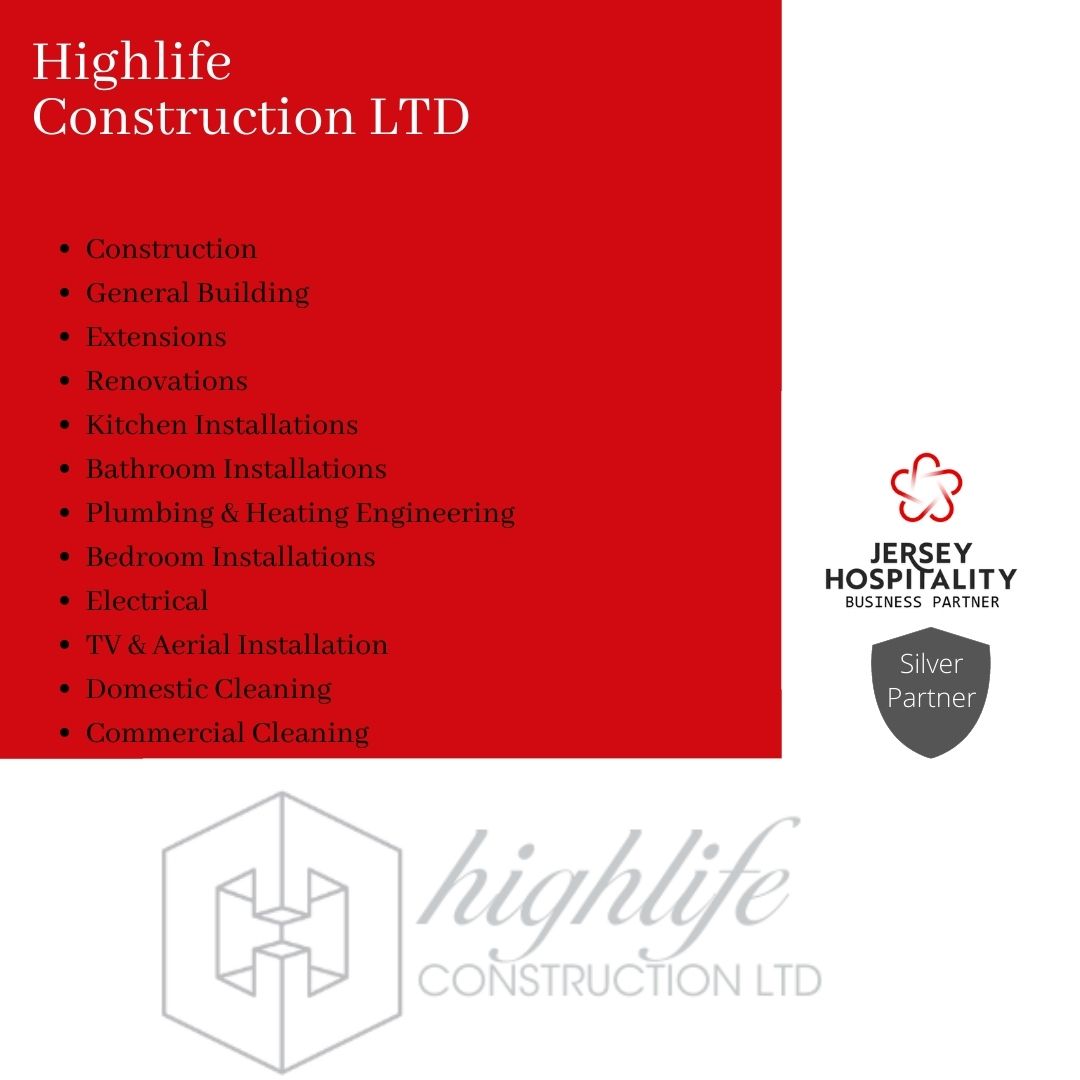 Our Business Partner, Highlife Construction Ltd, have all your construction, maintenance and cleaning needs for your hospitality business all under one roof! Let us know if you need a special JHA Member offer! #JerseyHospitality #HighlifeConstruction #JHAPartners