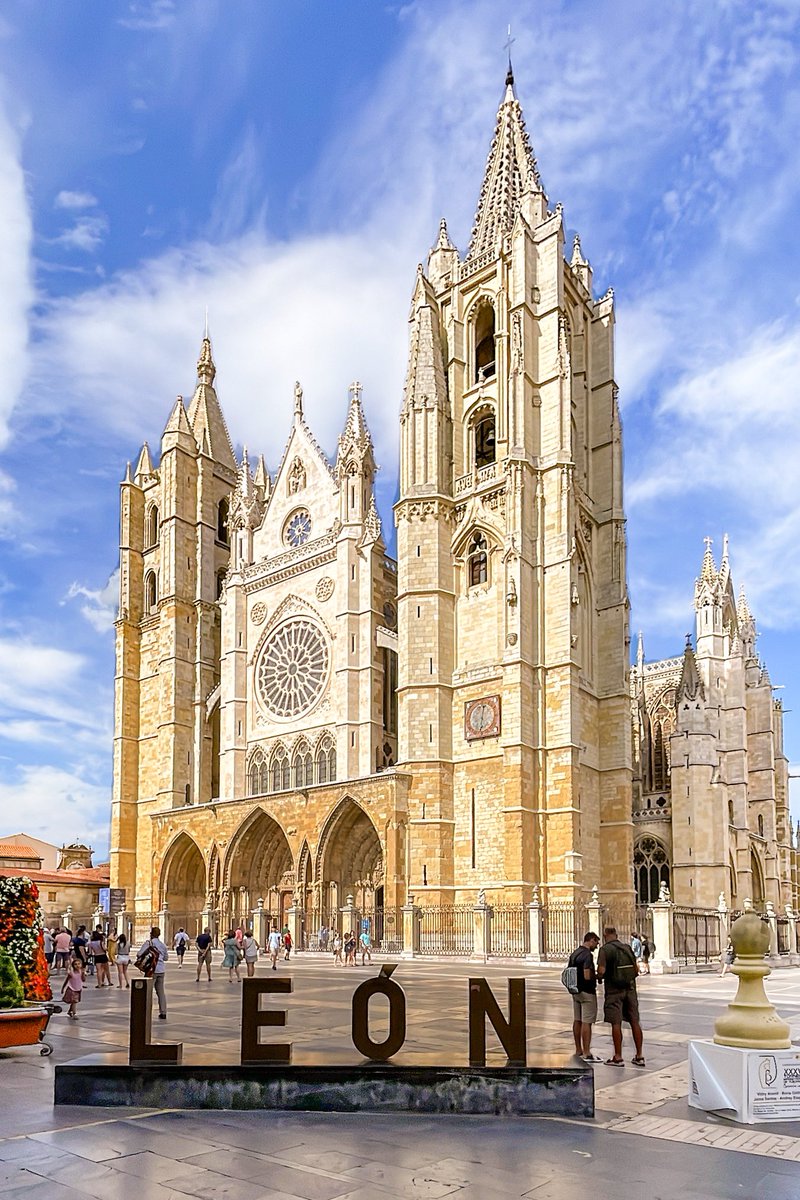 broganabroad's tweet photo. It was my second visit to León Cathedral and once more it took my breath away. With 1,800sqm of stained glass windows it’s been nicknamed ‘The House of Light’. Some of the glass dates back to the 13th century. It’s just STUNNING! 
#SpainByTrain #SlowTravelSpain [ad] https://t.co/ayWamaQSA1