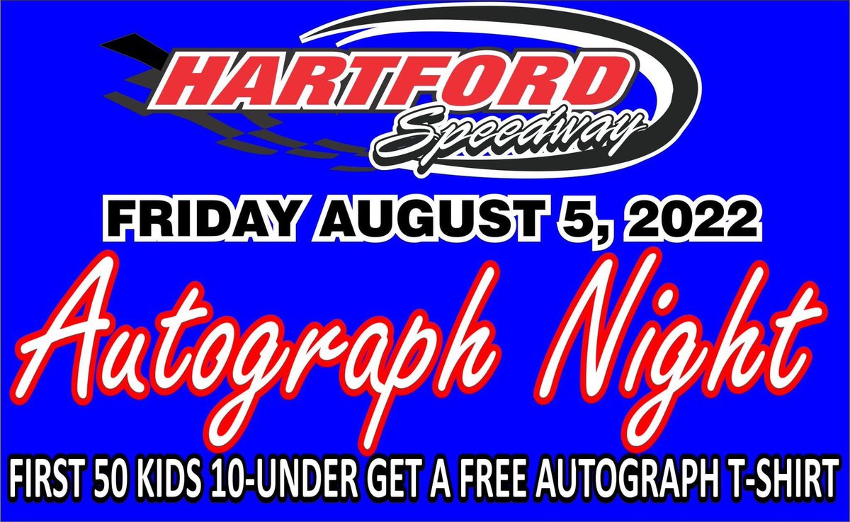 HartfordSpdway's tweet photo. Come on out for Autograph Night this Friday night! Our normal weekly classes are running this week! https://t.co/2kgp3ojgH1