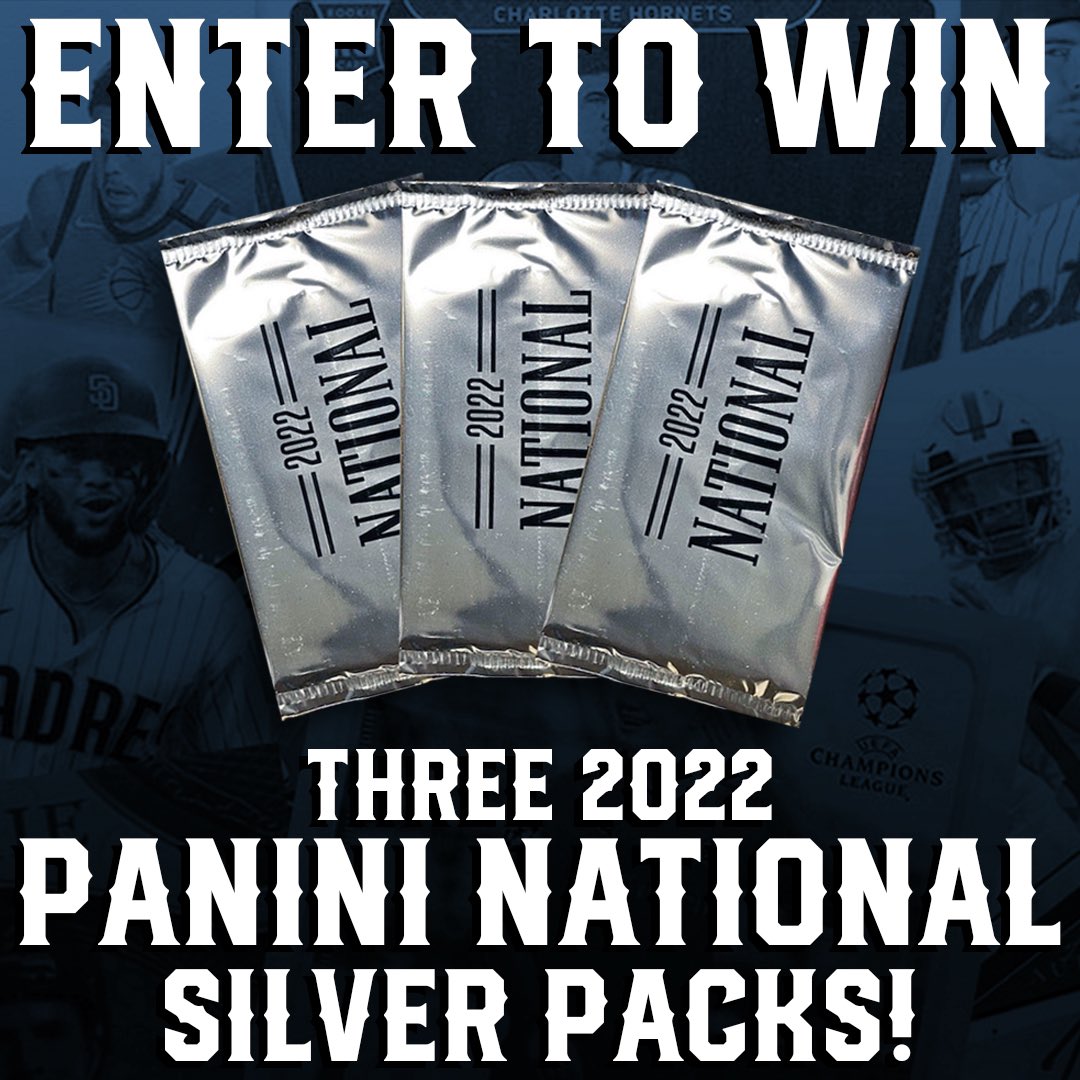 GIVEAWAY! 

Enter to win THREE <a href="/PaniniAmerica/">Panini America</a> National Silver Packs!

JUST: 
- LIKE 
- FOLLOW
- RETWEET 

The winner will be picked next Tuesday, August 9th. 

GOOD LUCK!

#mojobreak #collect #thehobby #groupbreaks #whodoyoucollect #panini #giveaway