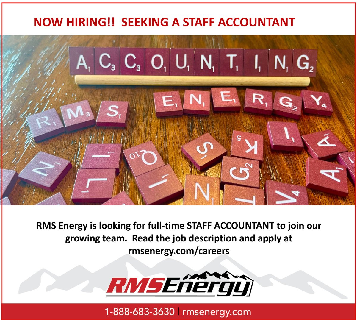 RMS_Energy's tweet photo. NOW HIRING! RMS Energy seeks a full time STAFF ACCOUNTANT to join our team in Randall, MN. Enjoy life in northern Minnesota while working for a growing nationwide company. 

Job at https://t.co/VuLFY6W5sD
 
#accounting #job #posting #accountant #energy #industry https://t.co/xzdFoHYRLp