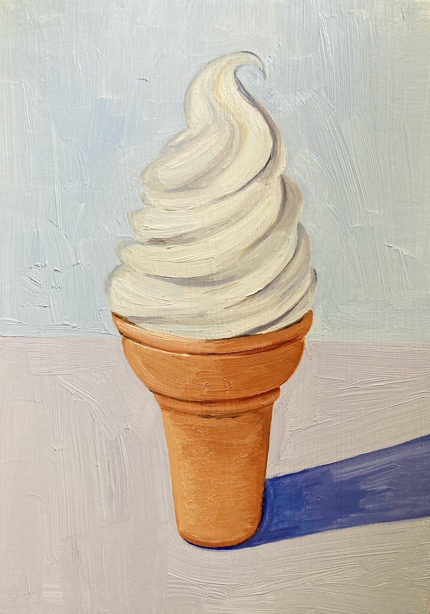 Cold little treat for these hot days 🥵 Oil on 5x7 inch flat panel. Available here griffintylerart.com/shop/p/a3zg4t2… #painting #oilpainting #oilpainter #art #artist #artistsontwitter #artwork #summertime #summervibes #summer #icecream