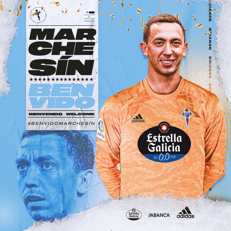 RCCelta's tweet photo. 𝐎𝐅𝐈𝐂𝐈𝐀𝐋 📣 ¡Marchesín, nuevo arquero celeste! 🧱🧤 

El internacional con @Argentina y campeón de la Copa América defenderá la portería del #RCCelta hasta 2025 🔝

¡Bienvenido, @amarchesin1! 🙌

#FagamosHistoria #Marchesín2025
