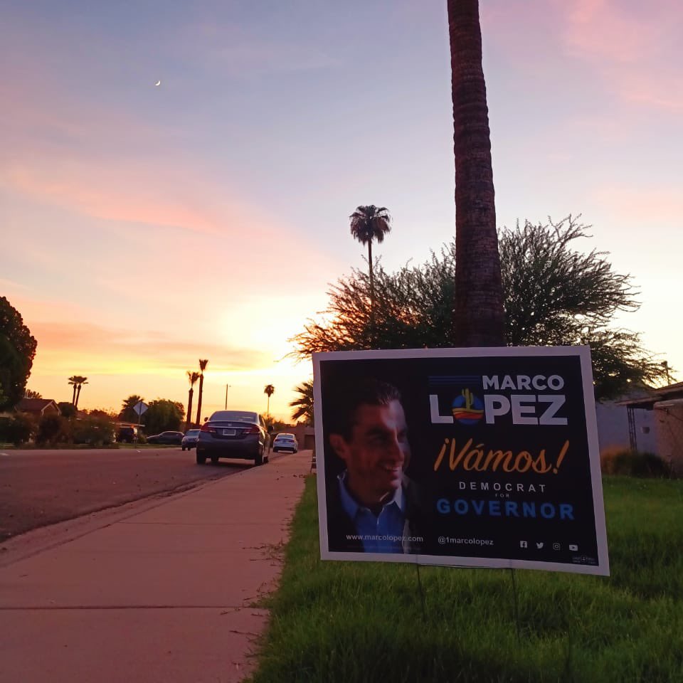 1marcolopez's tweet photo. Good morning.  The day has arrived for #Arizonans to chose a better future.  I have full faith and trust that together we will make an #AZGov where everyone has a fair shot to succeed.  Thank you and let’s win today! 💪🏽🙏🏽 Vamos a ganar! https://t.co/caBY8rH0ch