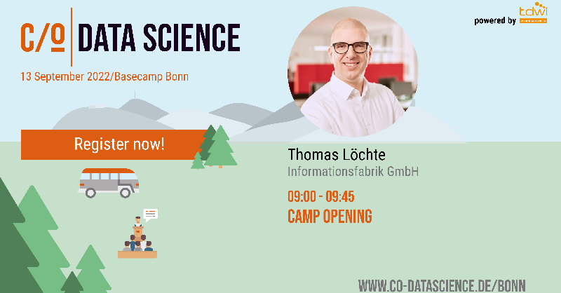 co_data_science's tweet photo. Melde dich jetzt an und nutze die Chance auf DEIN Level-Up!💥

Das CAMP OPENING von @thomas_lochte startet am 13. September im Basecamp Bonn um 09:00 Uhr.

Wir freuen uns auf dich😉 #codatascience