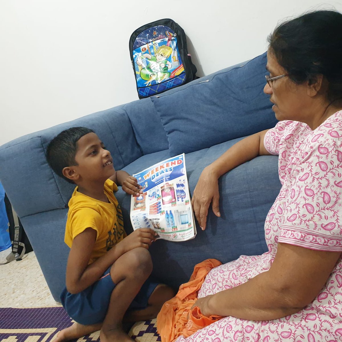 AryaBen21's tweet photo. Gratitude tasks. Jerome telling story to his grandmother. #StrongSchools #BestSchoolPrize #T4Edu @VikasPota @ADEK_tweet @ShiningStarSchl @AbhilashaTochi @anurag29159611 @Deepika44008219 @MMselvaraj5 https://t.co/MjyDCpF2rU